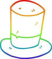 sombrero de copa de dibujos animados de dibujo de línea de degradado de arco iris vector