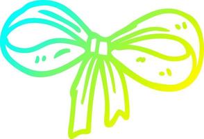 cold gradient line drawing cartoon tied bow vector