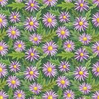 Daisy flowers seamless pattern fabric textile. vector