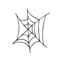 Halloween 2022 - October 31. A traditional holiday, the eve of All Saints Day, All Hallows Eve. Trick or treat. Vector illustration in hand-drawn doodle style. A ragged spider web.