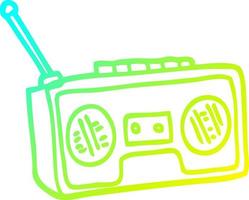 cold gradient line drawing cartoon radio player vector