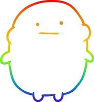 rainbow gradient line drawing cute fat human vector