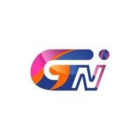 Modern Logo Initial Letter GN vector