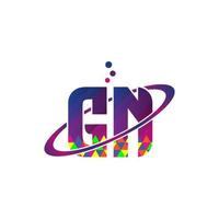 logotipo moderno letra inicial gn vector