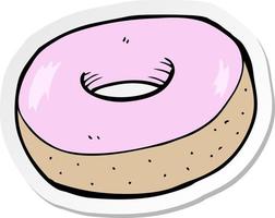 sticker of a cartoon donut vector