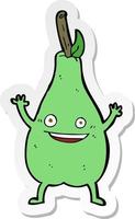 sticker of a cartoon happy pear vector