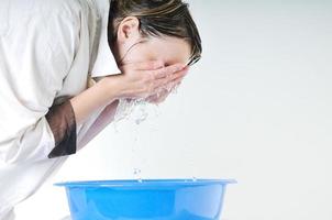 woman face wash photo