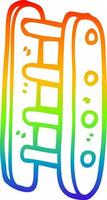 rainbow gradient line drawing cartoon tall ladder vector