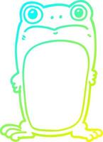 cold gradient line drawing cartoon staring frog vector