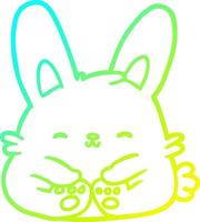 cold gradient line drawing cute bunny rabbit vector