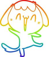 rainbow gradient line drawing cute cartoon dog vector