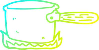 cold gradient line drawing cartoon cooking pan vector