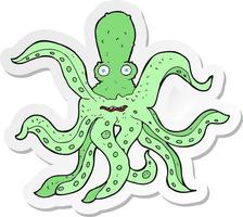 sticker of a cartoon giant octopus vector