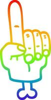 rainbow gradient line drawing pointing hand symbol vector