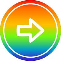 direction arrow circular in rainbow spectrum vector