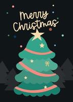 Christmas tree card vector