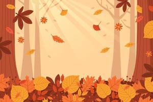 fondo de hojas caídas de otoño vector