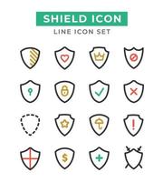 Shield Line Icon Set vector