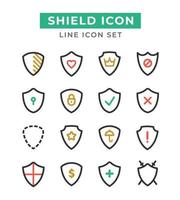 Shield Line Icon Set vector