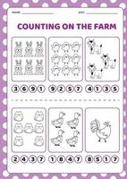 COUNTING ON THE FARM vector