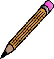 Vector illustration of a pencil. School Badge for graphic design, logo, website, social networks, mobile application, user interface illustration.