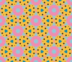 Festive seamless pattern with colorful round paint splatters. Messy overlay circles background. Dotted texture. Chaotic grunge dot. Geometric wrapping paper. vector