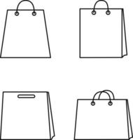 Shopping bag icon set isolate on white background. vector