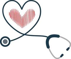 Stethoscope heart icon isolate on white background. vector