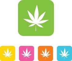 Cannabis leaf icon set on white background. vector