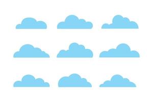 conjunto de icono de nube sobre fondo blanco. vector