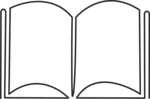 Continuous line drawing of book. vector