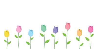 spring flowers isolated on white background. vector