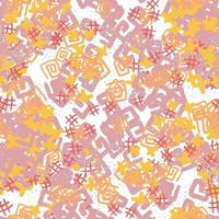 Fantasy messy freehand doodle geometric shapes seamless pattern.  Infinity ditsy scribble abstract card, layout. Creative background. Textile, fabric, wrapping paper. vector