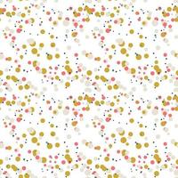 Festive seamless pattern with colorful round paint splatters. Messy overlay circles background. Dotted texture. Chaotic grunge dot. Geometric wrapping paper. vector