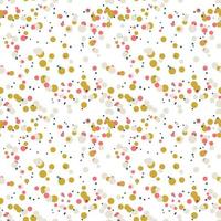 Festive seamless pattern with colorful round paint splatters. Messy overlay circles background. Dotted texture. Chaotic grunge dot. Geometric wrapping paper. vector