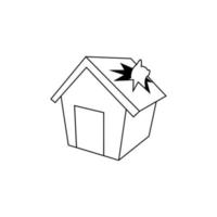 Vector illustration cat house too small for cat