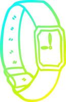 cold gradient line drawing cartoon wrist watch vector