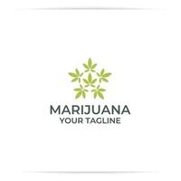 vector circular de diseño de logotipo de marihuana