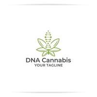 logo design DNA or helix marijuana, herbal, leaf, medical symbol vector