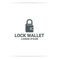 padlock wallet logo design vector, vector