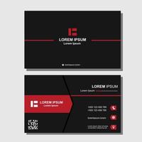 Modern business card black and red corporate professional black red vector