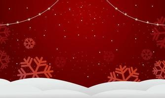 red gradient glitter ice snow with stars background vector