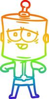 rainbow gradient line drawing cartoon robot vector