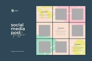 Social media post puzzle template vector, Background, Abstract. vector