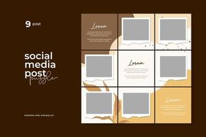 Social media post puzzle template vector, Background, Abstract. vector