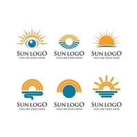 conjunto de logotipos de elementos solares vector