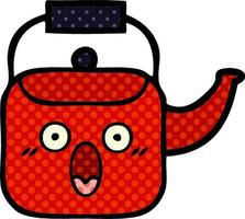 comic book style cartoon kettle vector