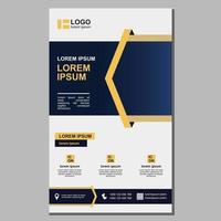 Corporate and business flyer template blue gold