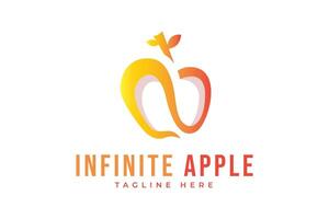 Infinite Apple modern logo template vector