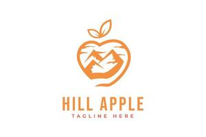 Hill Apple modern logo template vector